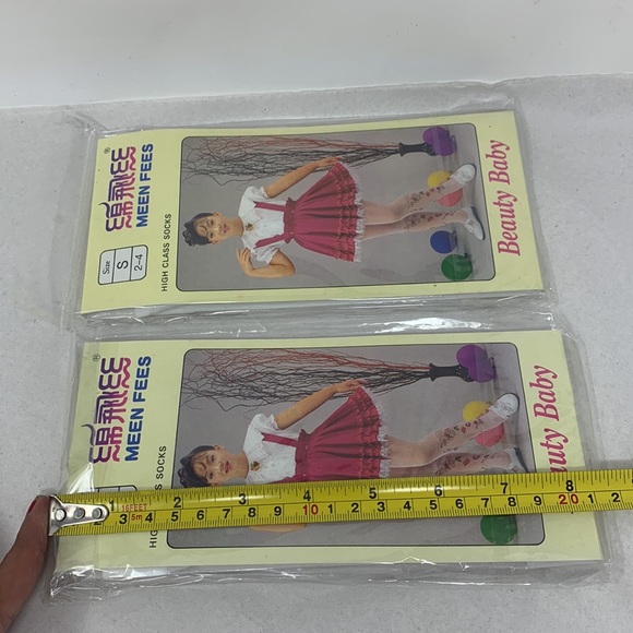 Sz S (2-4) WHITE High Class Socks tights stockings new solid white - Picture 16 of 17